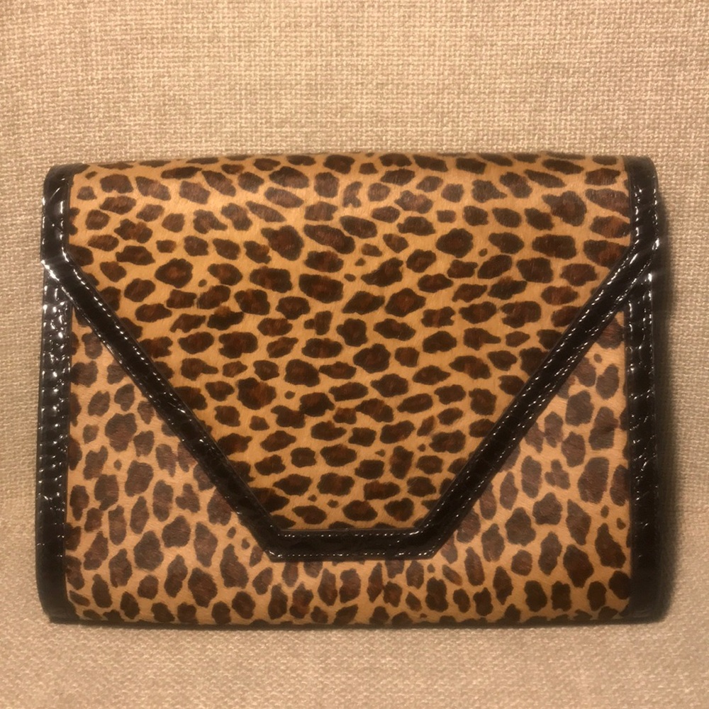 Large Cheetah Print Envelope Clutch